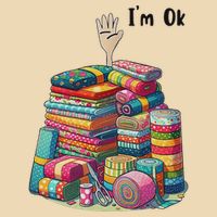 IM Ok Funny Sewing Quilting Fabric Drawstring Bag