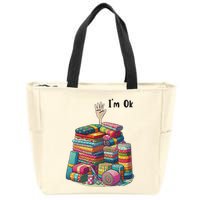 IM Ok Funny Sewing Quilting Fabric Zip Tote Bag