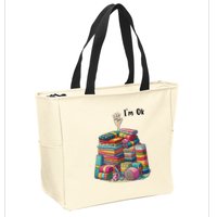 IM Ok Funny Sewing Quilting Fabric Zip Tote Bag