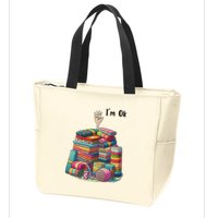 IM Ok Funny Sewing Quilting Fabric Zip Tote Bag