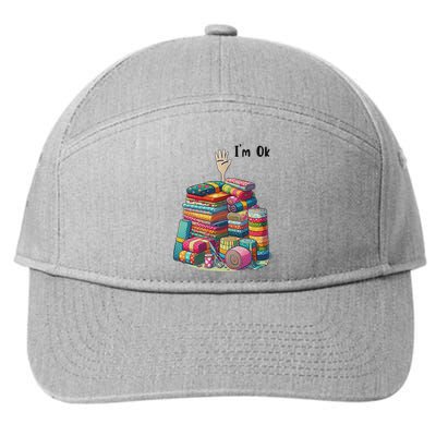 IM Ok Funny Sewing Quilting Fabric 7-Panel Snapback Hat