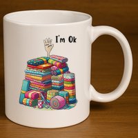 IM Ok Funny Sewing Quilting Fabric 11oz C Handle Ceramic Mug