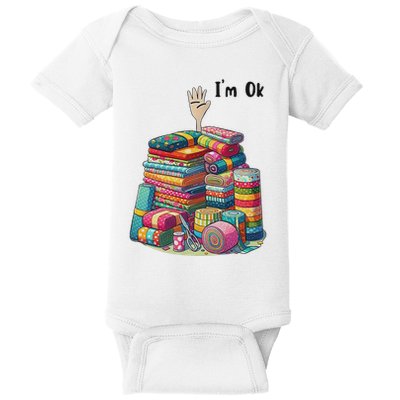 IM Ok Funny Sewing Quilting Fabric Baby Bodysuit
