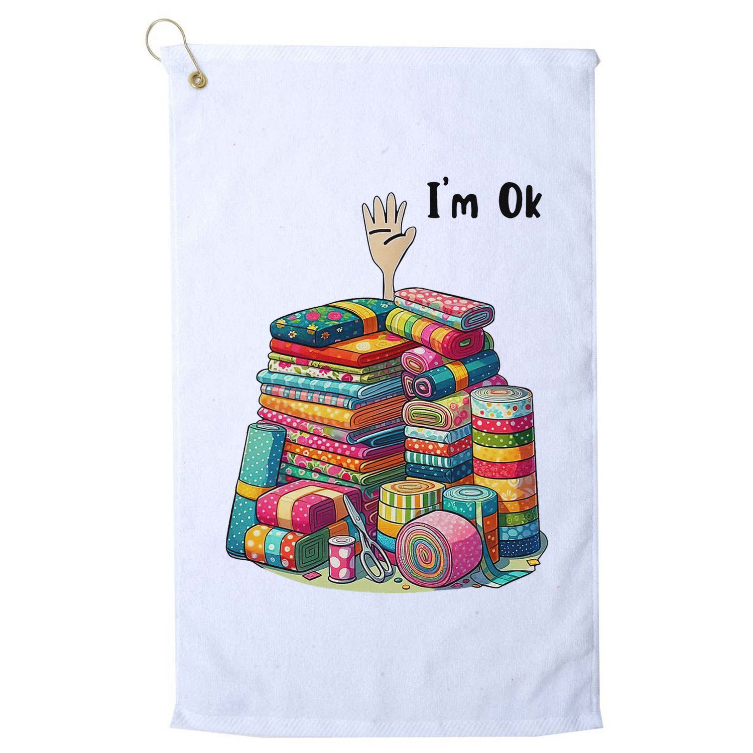 IM Ok Funny Sewing Quilting Fabric Golf Towel