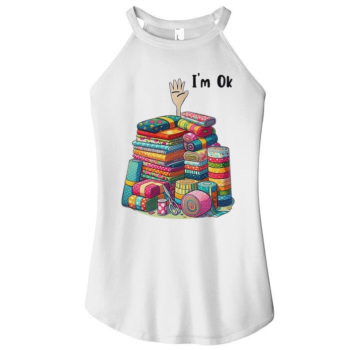 IM Ok Funny Sewing Quilting Fabric Women's Perfect Tri Rocker Tank