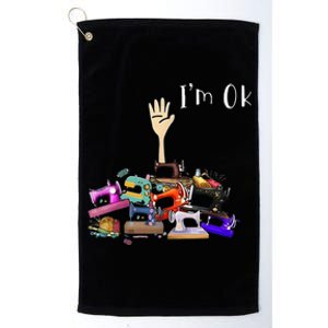 Im Ok Funny Sewing Machine For Sewing Lover Platinum Collection Golf Towel