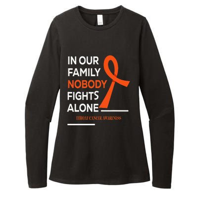 In Our Family Nobody Fights Alone Support Throat Cancer Womens CVC Long Sleeve Shirt