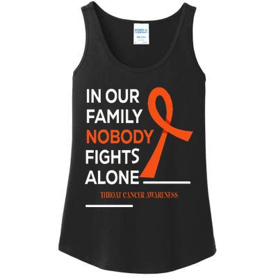 In Our Family Nobody Fights Alone Support Throat Cancer Ladies Essential Tank