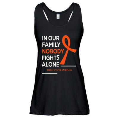 In Our Family Nobody Fights Alone Support Throat Cancer Ladies Essential Flowy Tank