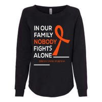 In Our Family Nobody Fights Alone Support Throat Cancer Womens California Wash Sweatshirt