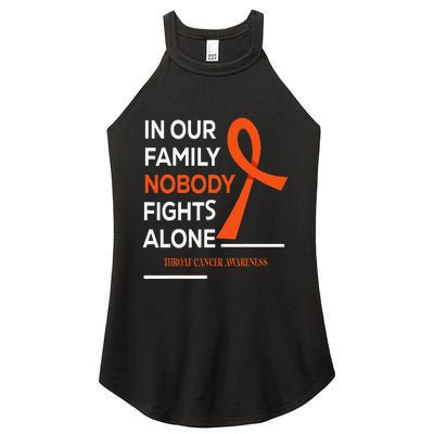 In Our Family Nobody Fights Alone Support Throat Cancer Women's Perfect Tri Rocker Tank