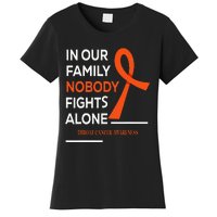 In Our Family Nobody Fights Alone Support Throat Cancer Women's T-Shirt