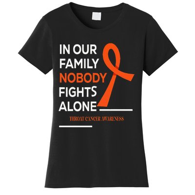 In Our Family Nobody Fights Alone Support Throat Cancer Women's T-Shirt