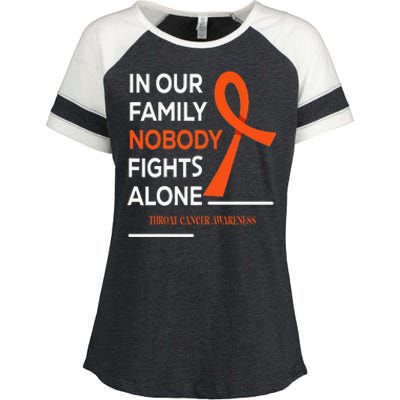 In Our Family Nobody Fights Alone Support Throat Cancer Enza Ladies Jersey Colorblock Tee