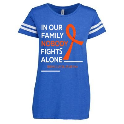 In Our Family Nobody Fights Alone Support Throat Cancer Enza Ladies Jersey Football T-Shirt