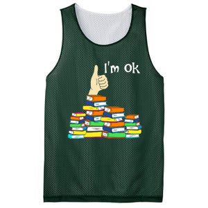 I'm Ok Funny Book Lovers Funny Reading Quote Funny Bookworm Mesh Reversible Basketball Jersey Tank