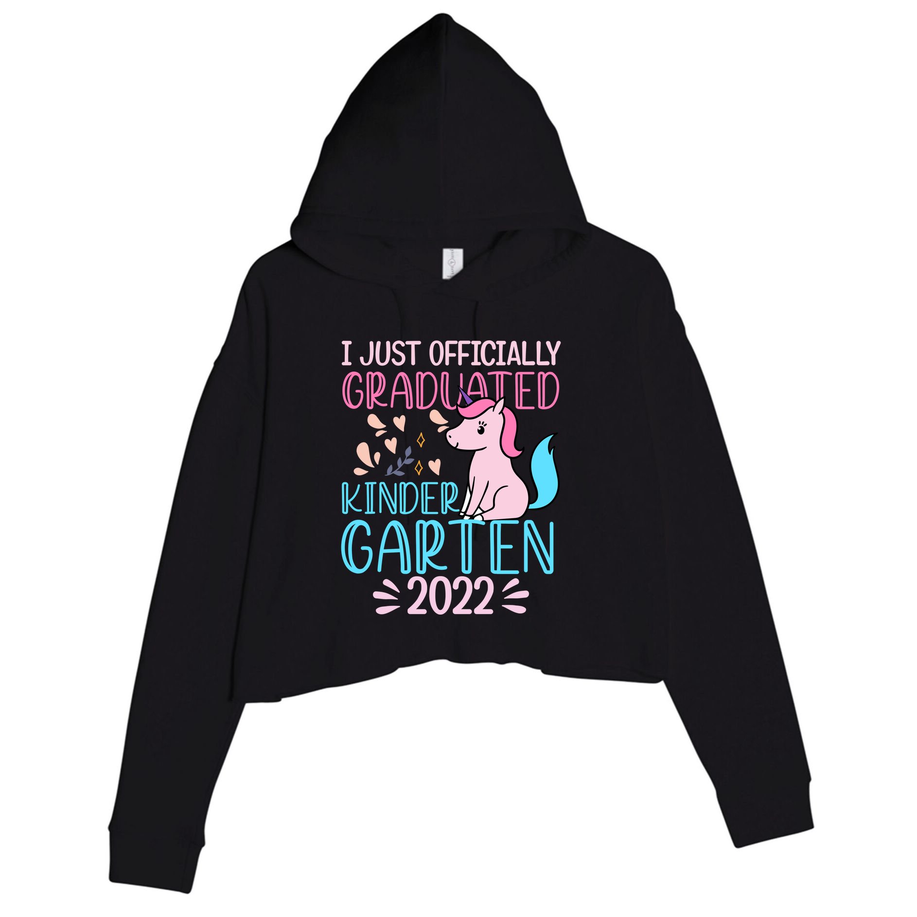 I Officially Graduated Kindergarten Crop Fleece Hoodie