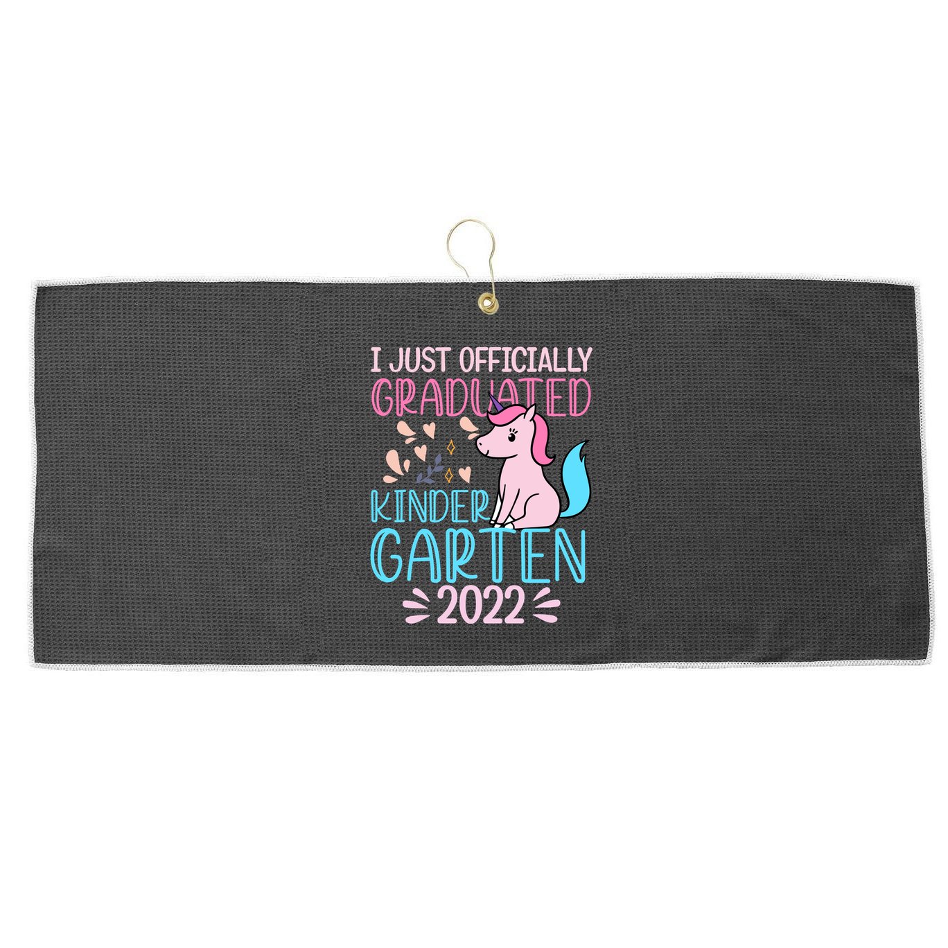 I Officially Graduated Kindergarten Large Microfiber Waffle Golf Towel