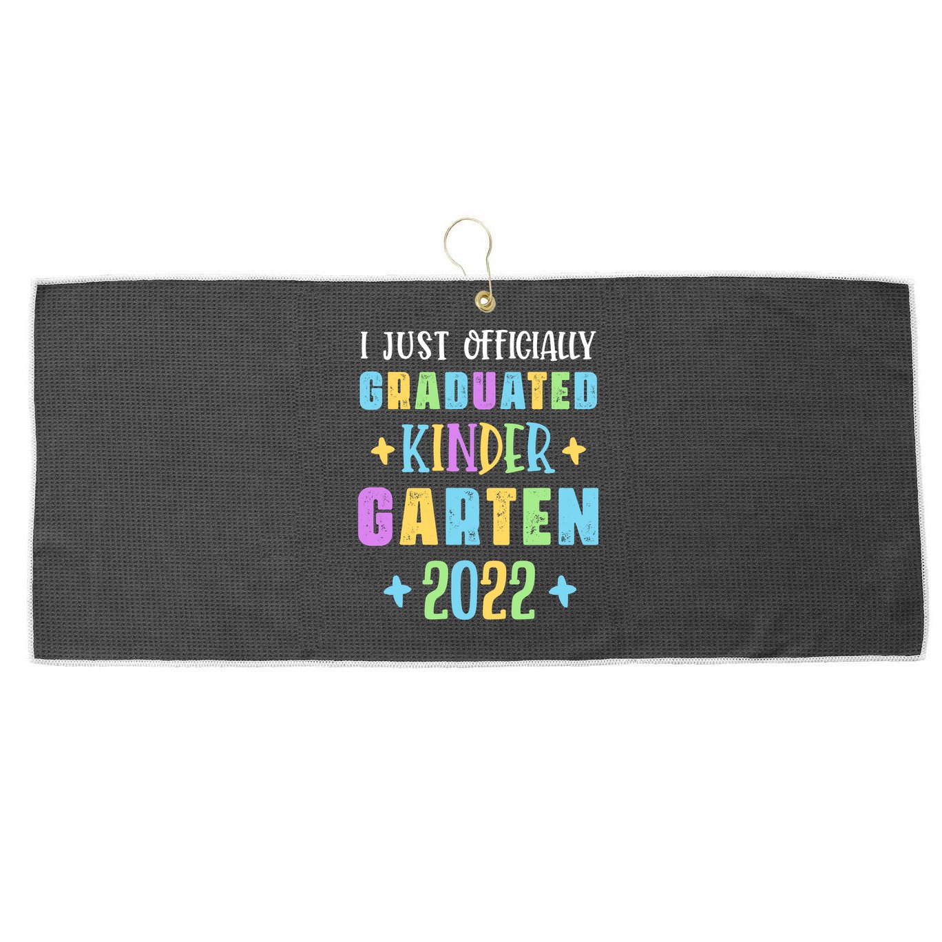 I Officially Graduated Kindergarten Large Microfiber Waffle Golf Towel