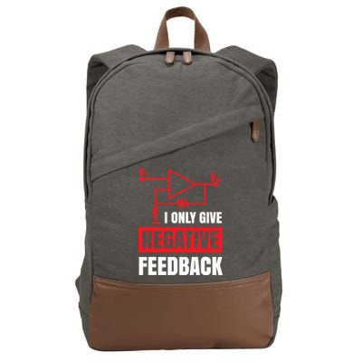I Only Give Negative Feedback Electrical Funny Engineer Cotton Canvas Backpack