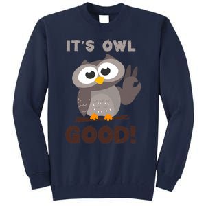 It's Owl Good It's All Good Funny Trending Owl Lover Tall Sweatshirt