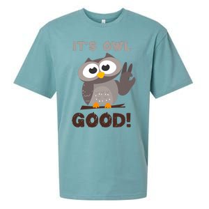 It's Owl Good It's All Good Funny Trending Owl Lover Sueded Cloud Jersey T-Shirt