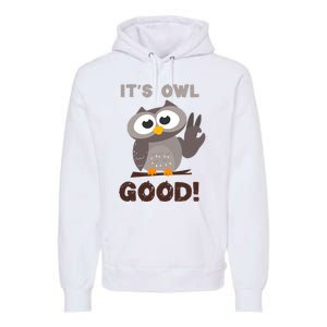 It's Owl Good It's All Good Funny Trending Owl Lover Premium Hoodie