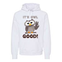 It's Owl Good It's All Good Funny Trending Owl Lover Premium Hoodie