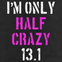 Im Only Half Crazy 13.1 Half Marathon Funny Running Gift 25L Jumbo Tote
