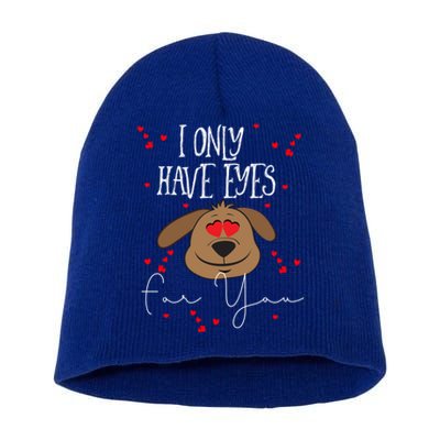 I Only Have Eyes For You Valentine's Day Dog Lover Gift Short Acrylic Beanie