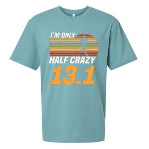 Im Only Half Crazy 131 Marathoner Marathon Running Shoes Sueded Cloud Jersey T-Shirt