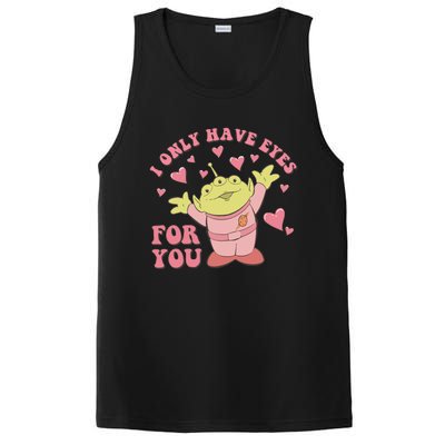 I Only Have Eyes For You Little Green Alien Valentine's Day PosiCharge Competitor Tank