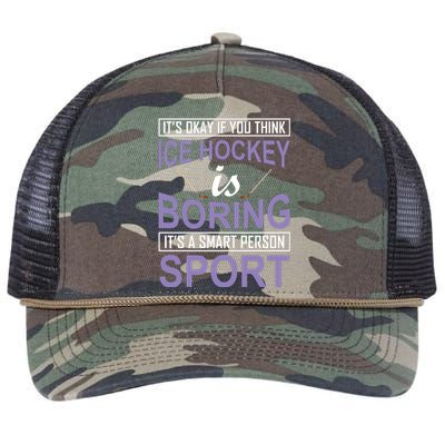 It's Okay If You Think Ice Hockey Is Boring Retro Rope Trucker Hat Cap