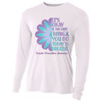 Its Okay If The Only Thing You Do Today IS Breathe Suicide Prevention Awareness Cooling Performance Long Sleeve Crew