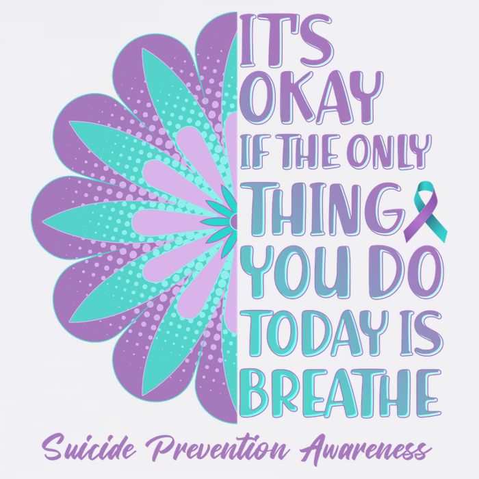 Its Okay If The Only Thing You Do Today IS Breathe Suicide Prevention Awareness Wool Snapback Cap