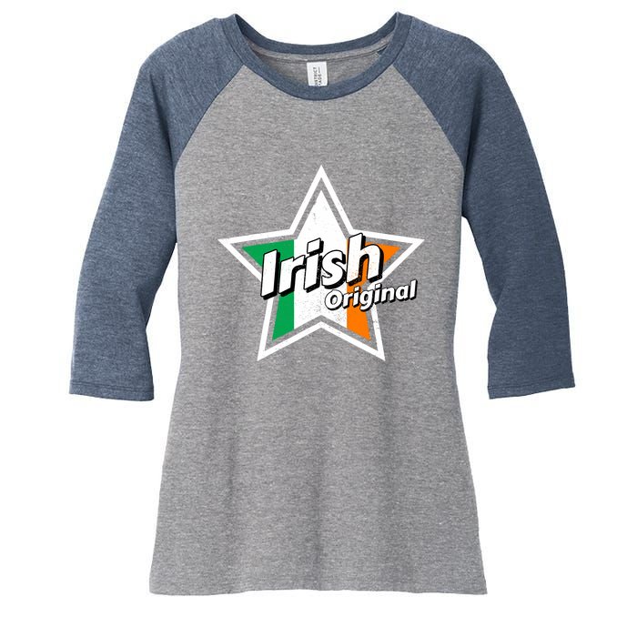 Irish Original | Ireland Flag | Prouds Irish Women's Tri-Blend 3/4-Sleeve Raglan Shirt