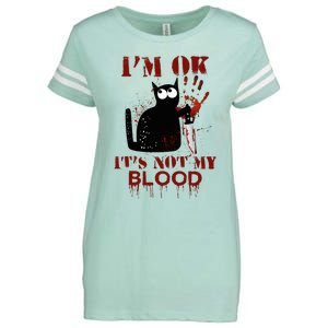 IM Ok ItS Not My Blood Black Cat Knife Enza Ladies Jersey Football T-Shirt