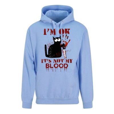 IM Ok ItS Not My Blood Black Cat Knife Unisex Surf Hoodie