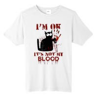 IM Ok ItS Not My Blood Black Cat Knife Tall Fusion ChromaSoft Performance T-Shirt