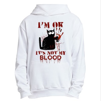 IM Ok ItS Not My Blood Black Cat Knife Urban Pullover Hoodie