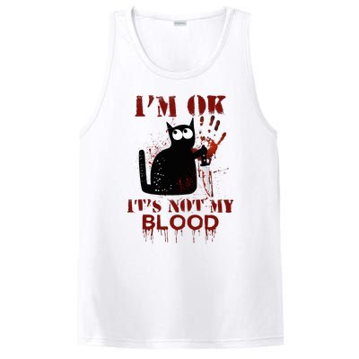 IM Ok ItS Not My Blood Black Cat Knife PosiCharge Competitor Tank