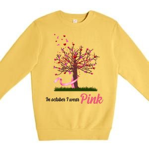 In October I Wear Pink Breast Cancer Tree Of Life Premium Crewneck Sweatshirt