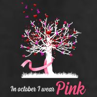In October I Wear Pink Breast Cancer Tree Of Life 7 Panel Mesh Trucker Snapback Hat