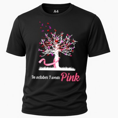 In October I Wear Pink Breast Cancer Tree Of Life Performance Shirt