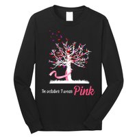 In October I Wear Pink Breast Cancer Tree Of Life Long Sleeve Shirt