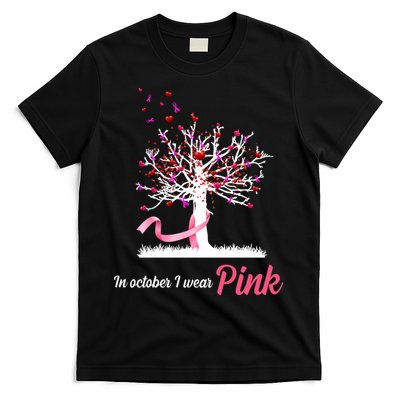 In October I Wear Pink Breast Cancer Tree Of Life T-Shirt