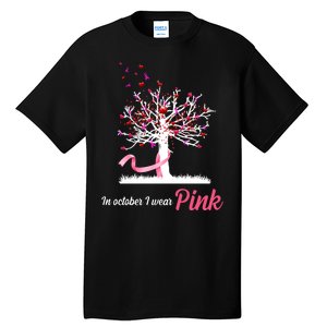 In October I Wear Pink Breast Cancer Tree Of Life Tall T-Shirt