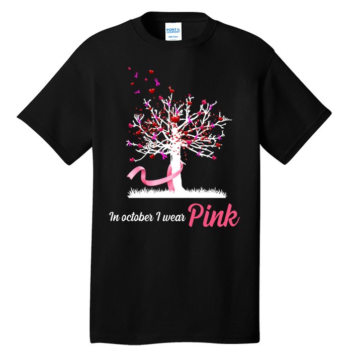 In October I Wear Pink Breast Cancer Tree Of Life Tall T-Shirt