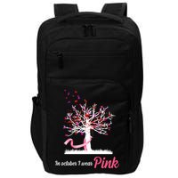 In October I Wear Pink Breast Cancer Tree Of Life Impact Tech Backpack