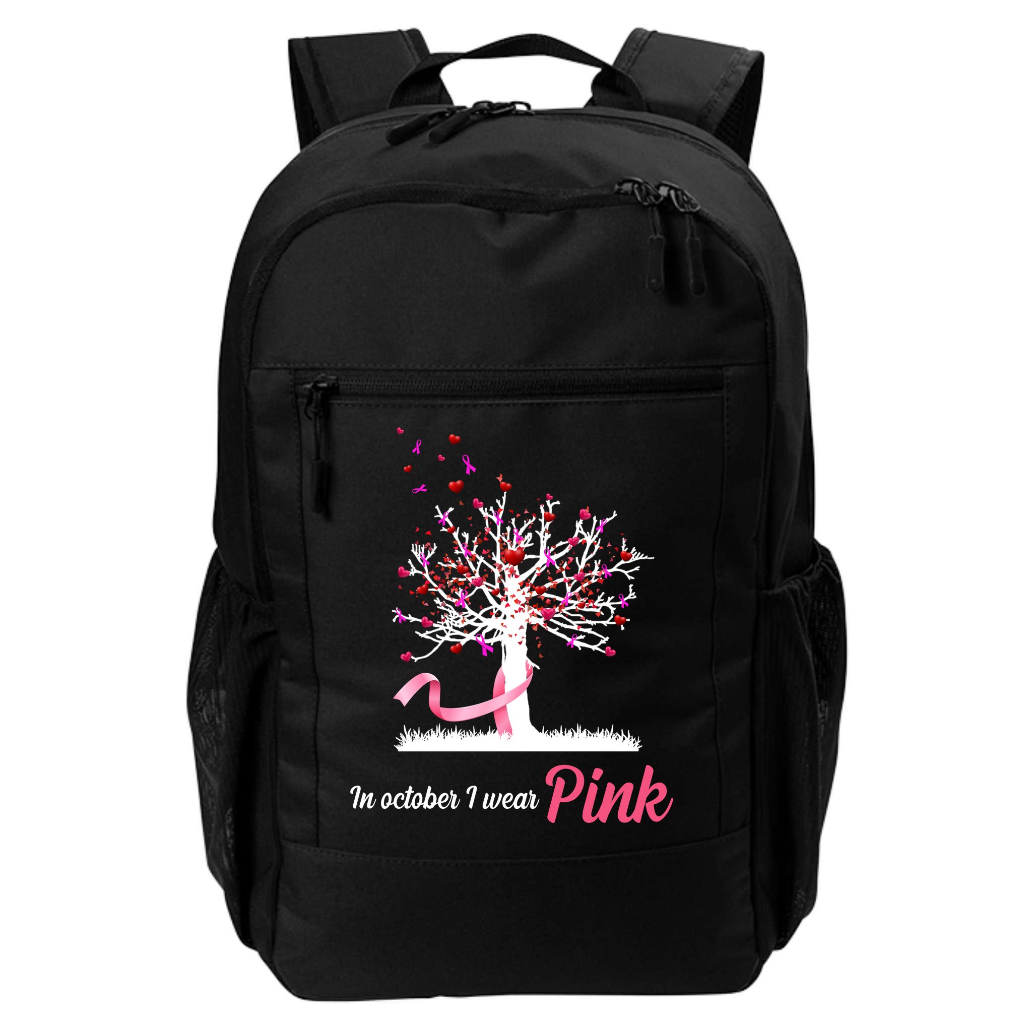 In October I Wear Pink Breast Cancer Tree Of Life Backpack